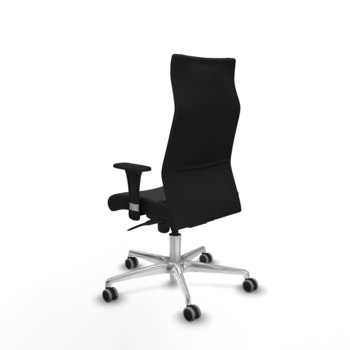 Albacete dirección sincro similpiel negro brazos 1D cromados base aluminio ruedas 65 engomadas