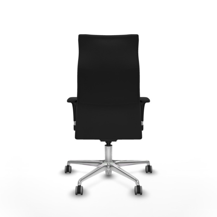 Albacete dirección sincro similpiel negro brazos 1D cromados base aluminio ruedas 65 engomadas