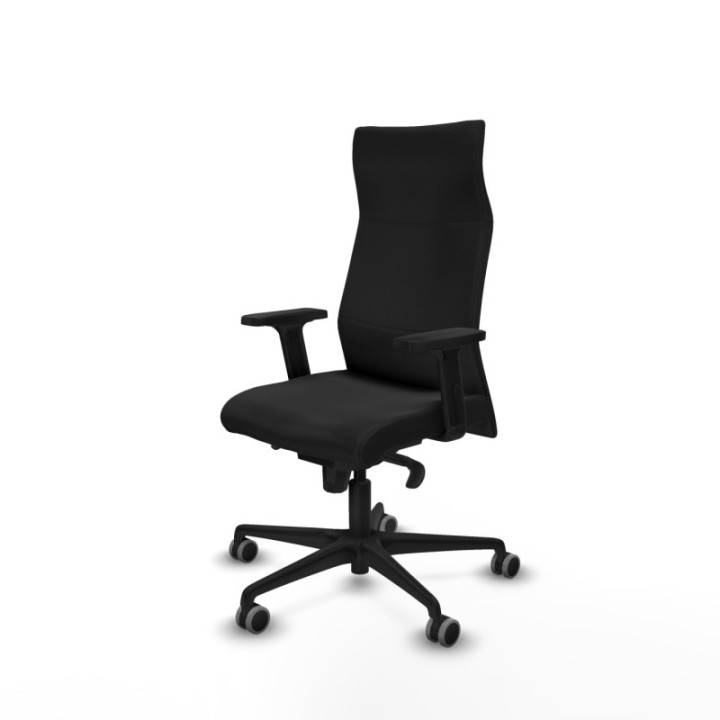 Albacete dirección sincro similpiel negro brazos 2D base nailon ruedas 65 engomadas