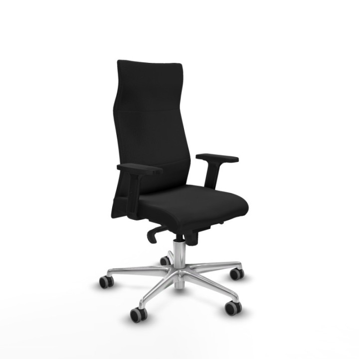 Albacete dirección sincro similpiel negro brazos 2D base aluminio ruedas 65 engomadas