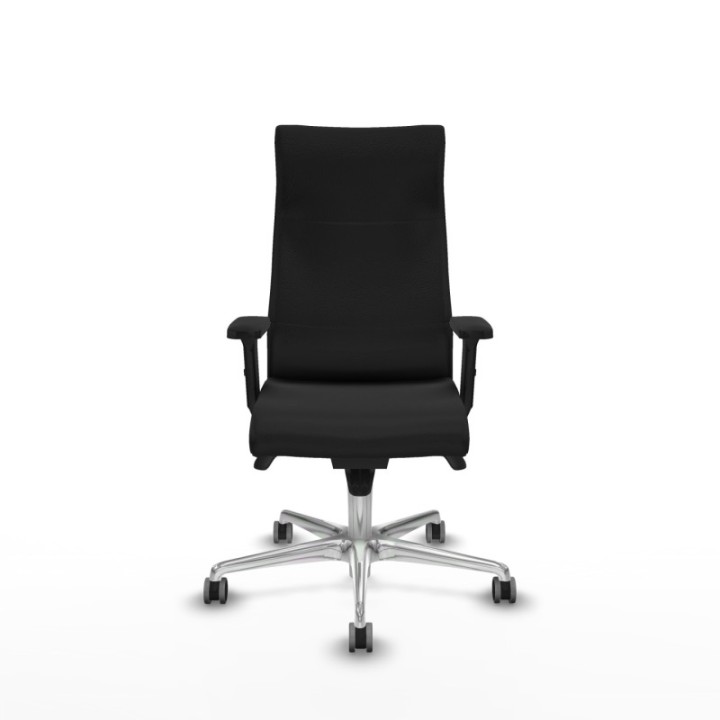 Albacete dirección sincro similpiel negro brazos 2D base aluminio ruedas 65 engomadas