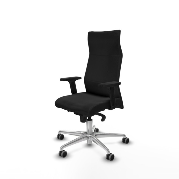 Albacete dirección sincro similpiel negro brazos 2D base aluminio ruedas 65 engomadas