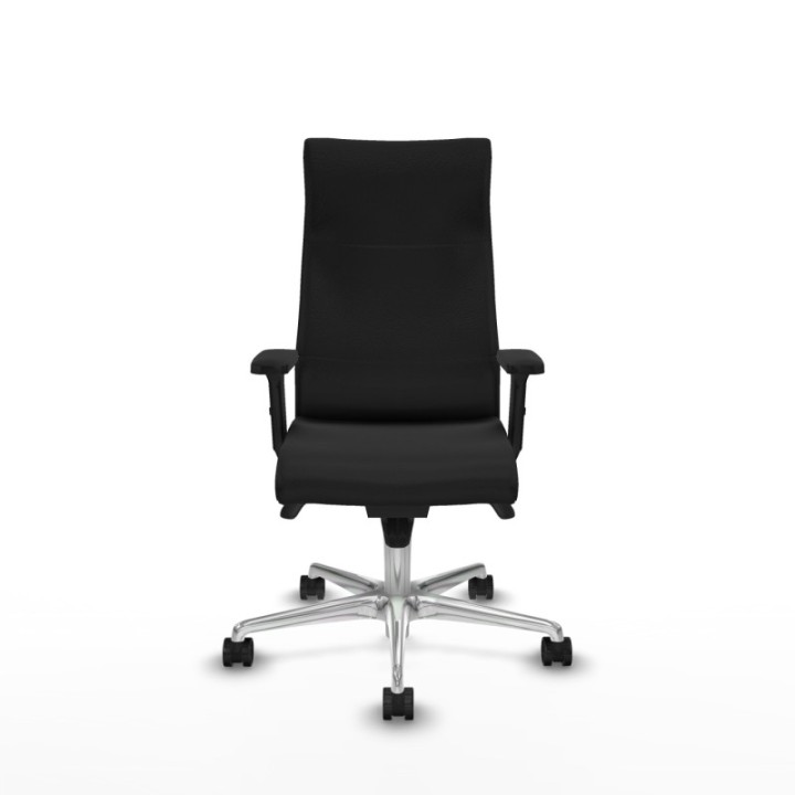 Albacete dirección sincro similpiel negro brazos 2D base aluminio ruedas 65 nailon