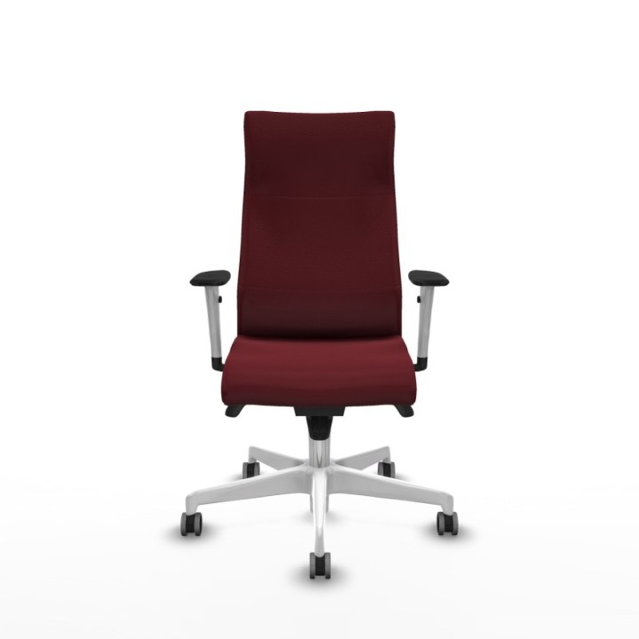 Albacete dirección sincro similpiel granate brazos 1D blancos base blanca ruedas 65 engomadas