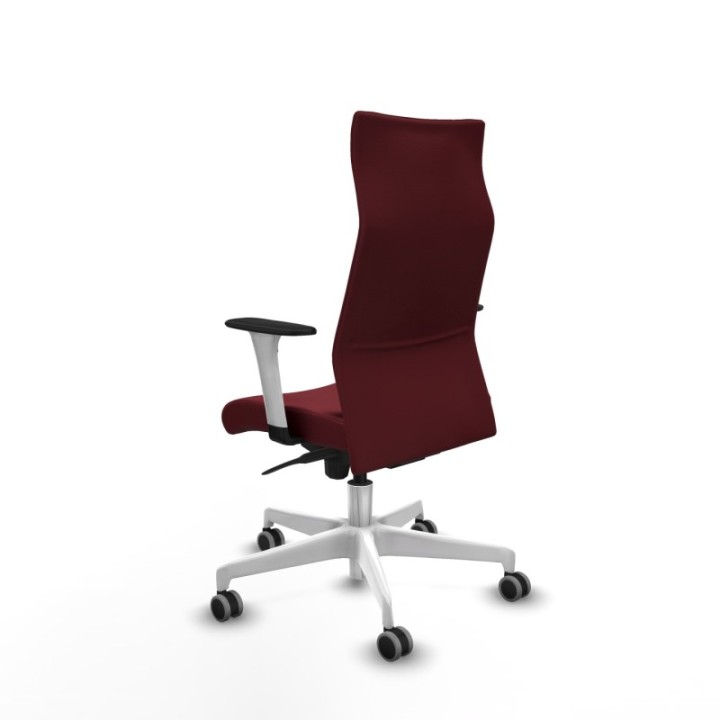 Albacete dirección sincro similpiel granate brazos 1D blancos base blanca ruedas 65 engomadas