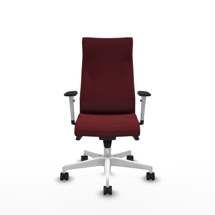 Albacete dirección sincro similpiel granate brazos 1D blancos base blanca ruedas 65 nailon