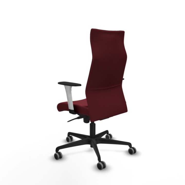 Albacete dirección sincro similpiel granate brazos 1D blancos base nailon ruedas 65 engomadas