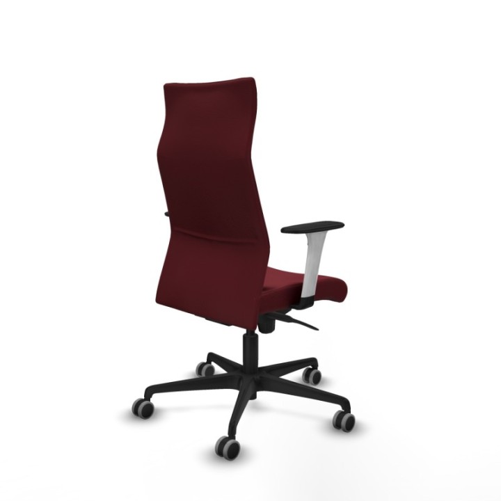 Albacete dirección sincro similpiel granate brazos 1D blancos base nailon ruedas 65 engomadas