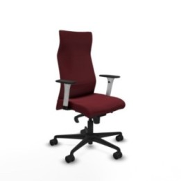 Albacete dirección sincro similpiel granate brazos 1D blancos base nailon ruedas 65 nailon