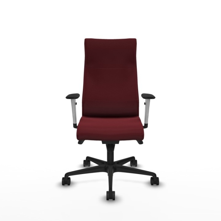 Albacete dirección sincro similpiel granate brazos 1D blancos base nailon ruedas 65 nailon