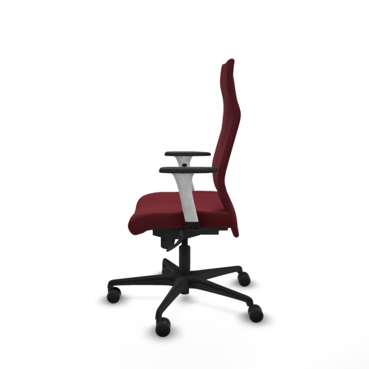 Albacete dirección sincro similpiel granate brazos 1D blancos base nailon ruedas 65 nailon