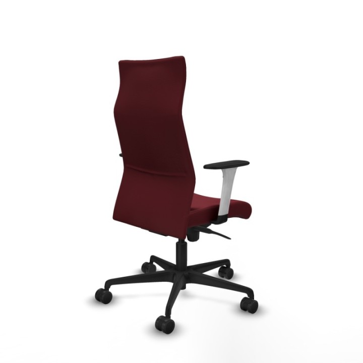 Albacete dirección sincro similpiel granate brazos 1D blancos base nailon ruedas 65 nailon