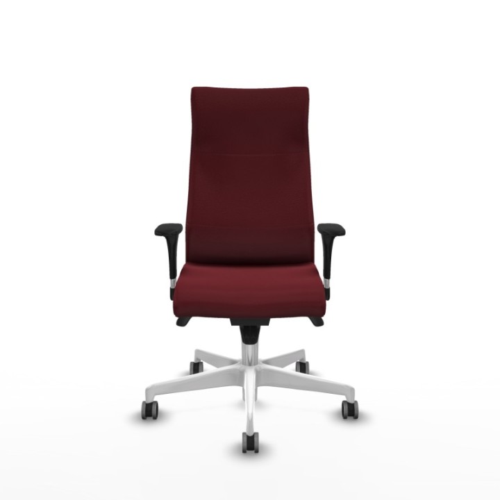 Albacete dirección sincro similpiel granate brazos 1D cromados base blanca ruedas 65 engomadas