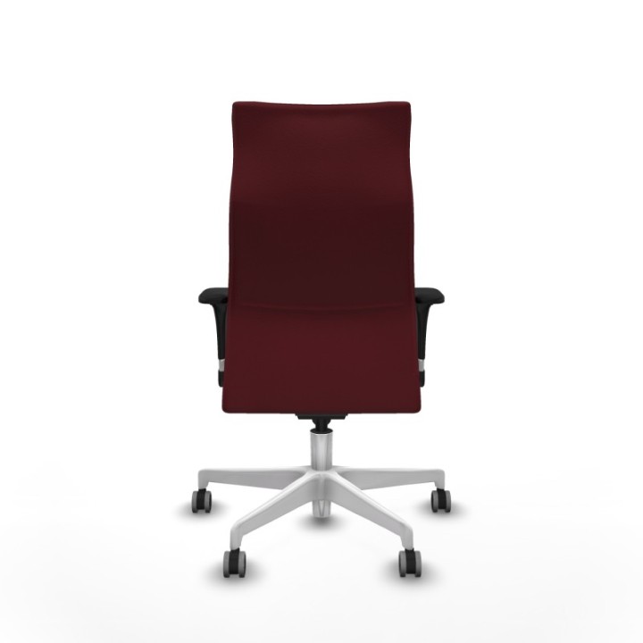 Albacete dirección sincro similpiel granate brazos 1D cromados base blanca ruedas 65 engomadas