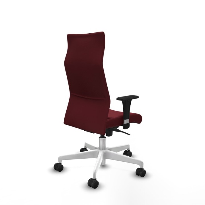 Albacete dirección sincro similpiel granate brazos 1D cromados base blanca ruedas 65 nailon