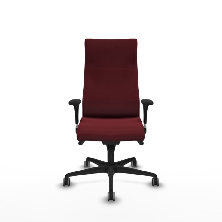 Albacete dirección sincro similpiel granate brazos 1D cromados base nailon ruedas 65 engomadas