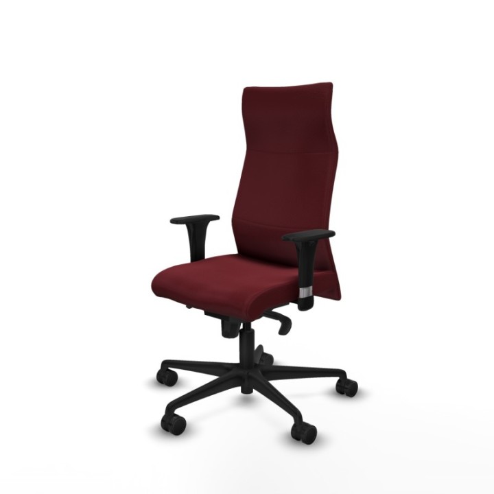 Albacete dirección sincro similpiel granate brazos 1D cromados base nailon ruedas 65 nailon