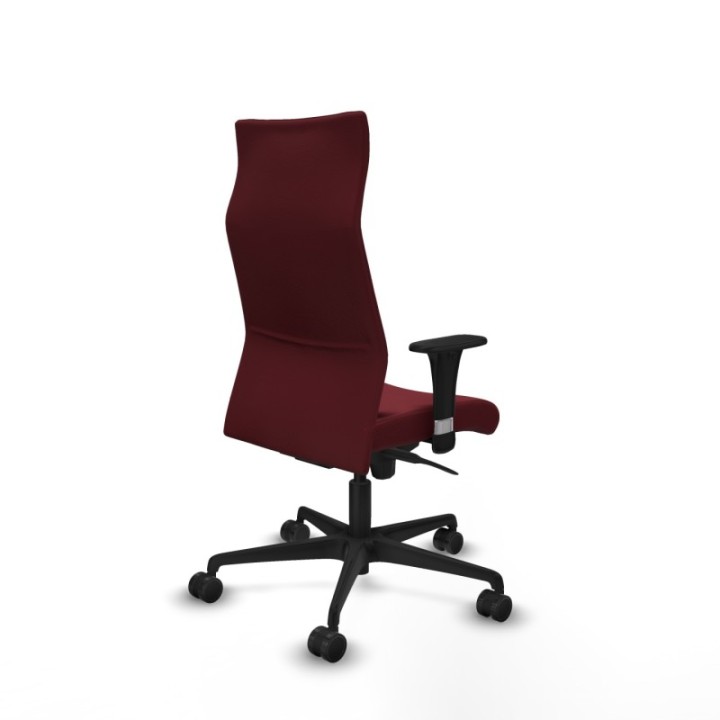 Albacete dirección sincro similpiel granate brazos 1D cromados base nailon ruedas 65 nailon