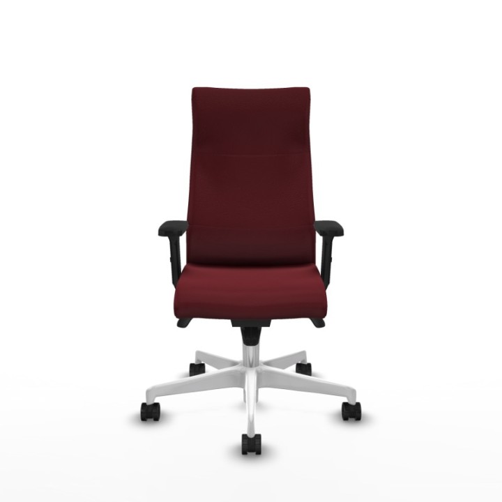 Albacete dirección sincro similpiel granate brazos 2D base blanca ruedas 65 nailon