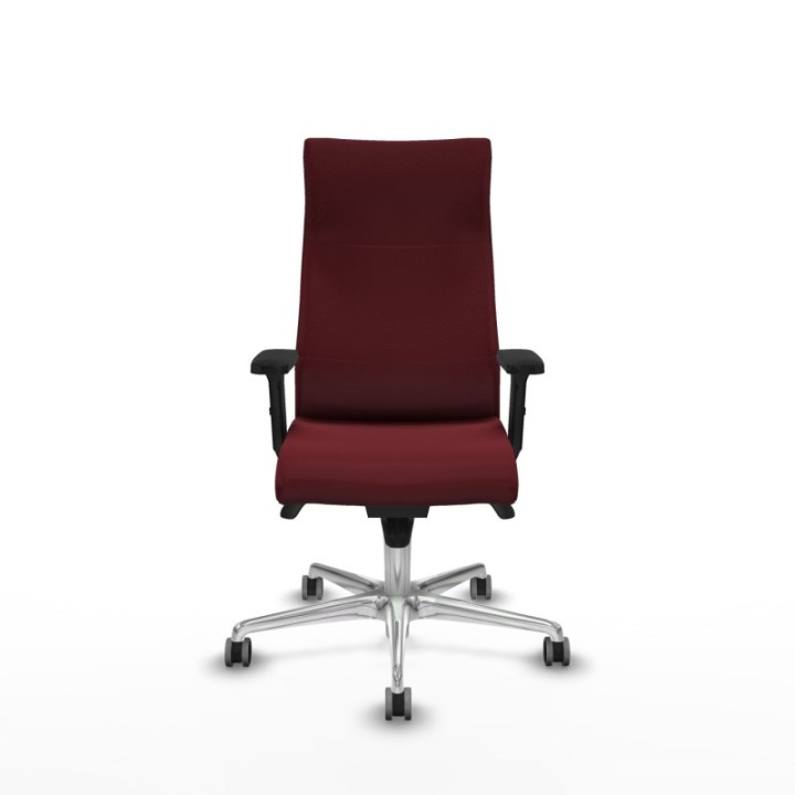 Albacete dirección sincro similpiel granate brazos 2D base aluminio ruedas 65 engomadas