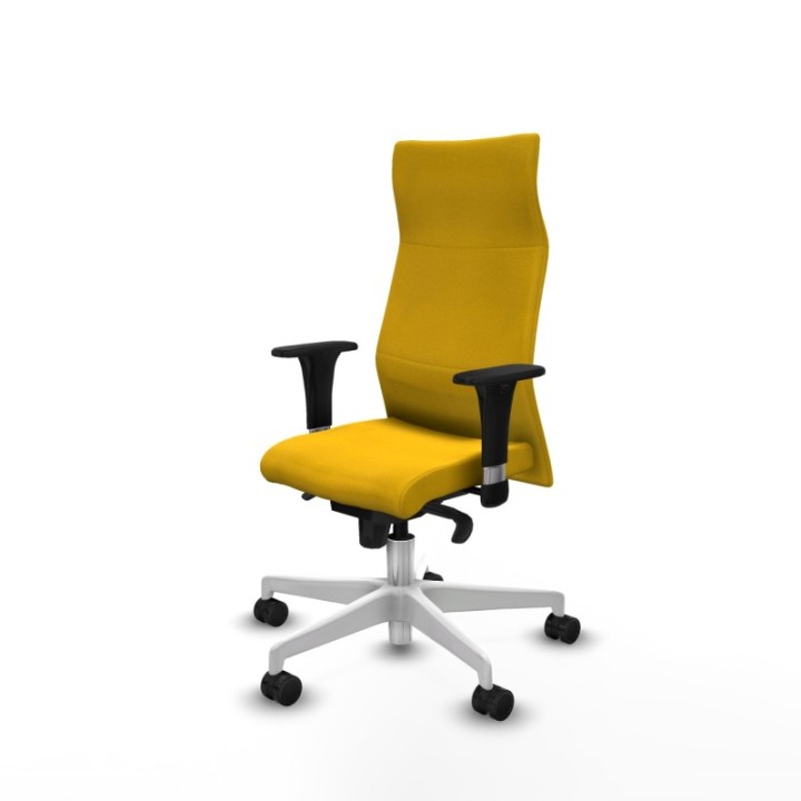 Albacete XL sincro bali amarillo brazos 1D base blanca ruedas 65 mm nailon