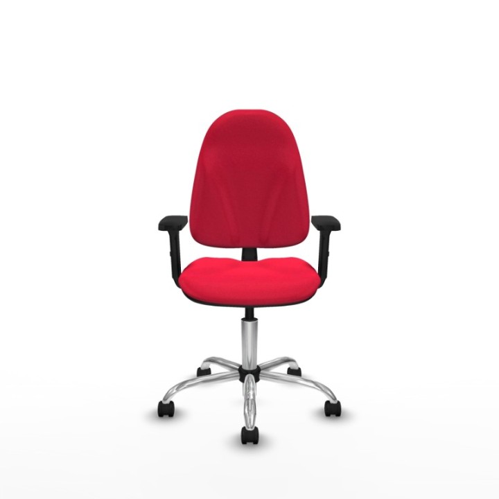 Algarra CP bali rojo brazos 2D base cromada ruedas nailon 50mm