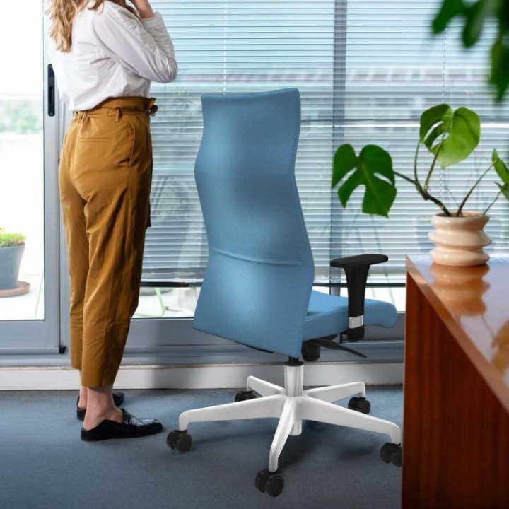 Albacete XL sincro bali azul brazos 1D base blanca ruedas 65 mm nailon