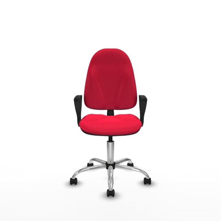 Algarra CP bali rojo brazos fijos base cromada ruedas autofrenantes 50mm