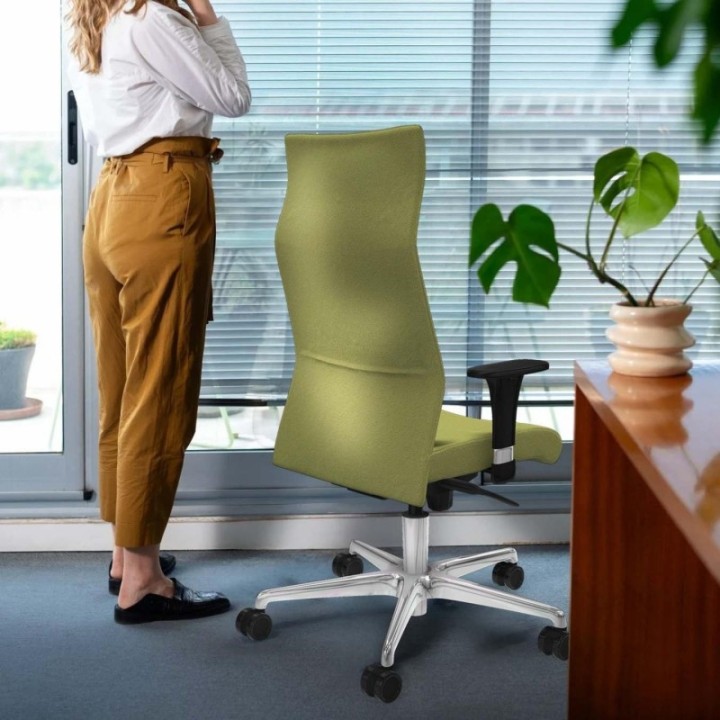 Albacete XL sincro bali verde petroleo brazos 1D base aluminio ruedas 65 mm nailon