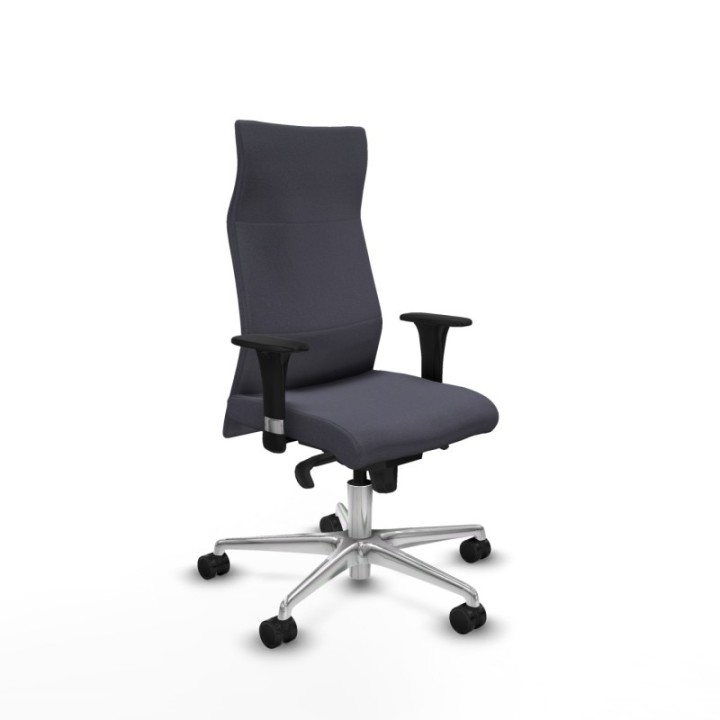 Albacete XL sincro bali gris oscuro brazos 1D base aluminio ruedas 65 mm nailon