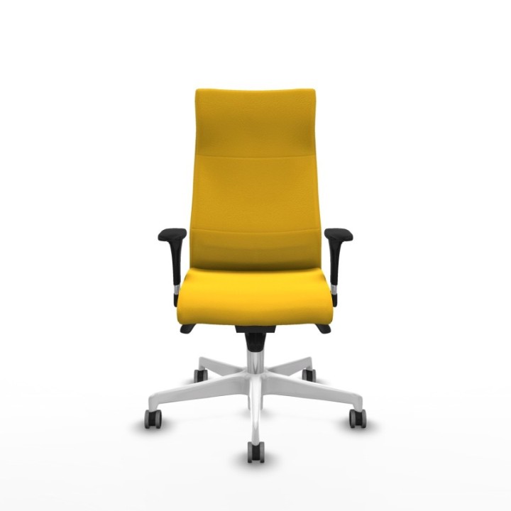 Albacete XL sincro similpiel amarillo brazos 1D base blanca ruedas 65mm engomadas