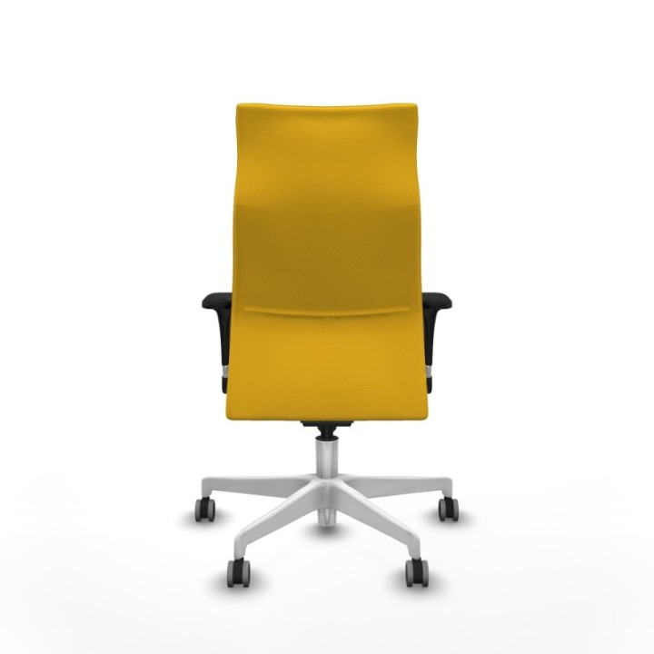 Albacete XL sincro similpiel amarillo brazos 1D base blanca ruedas 65mm engomadas