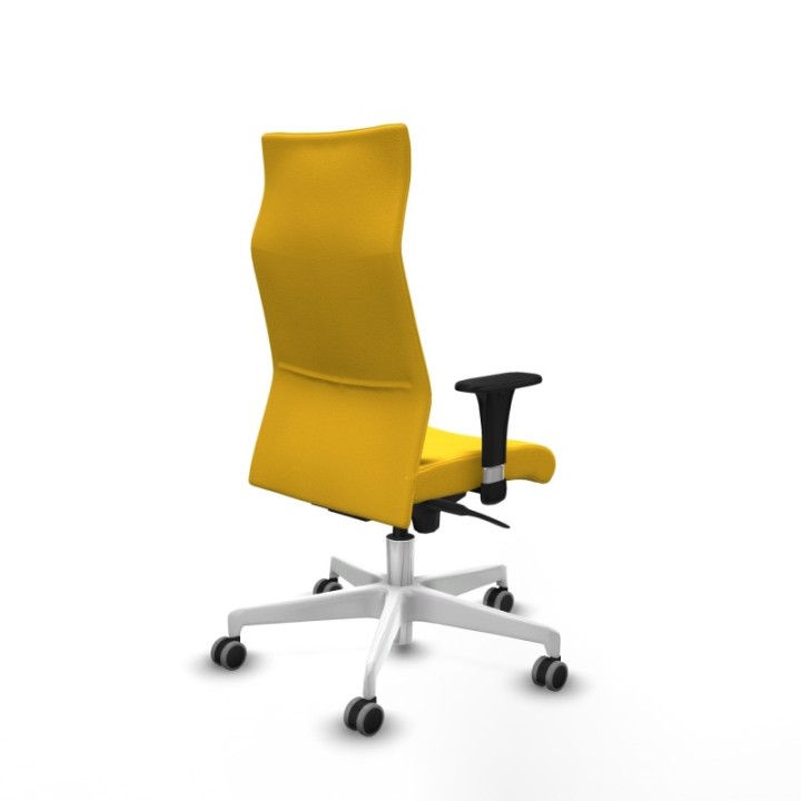 Albacete XL sincro similpiel amarillo brazos 1D base blanca ruedas 65mm engomadas