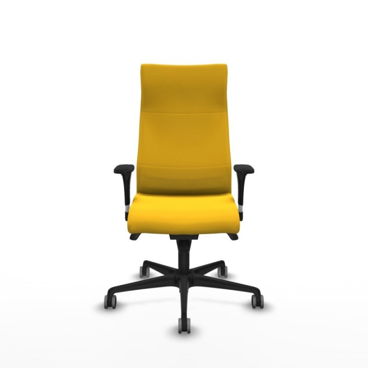 Albacete XL sincro similpiel amarillo brazos 1D base nailon ruedas 65mm engomadas