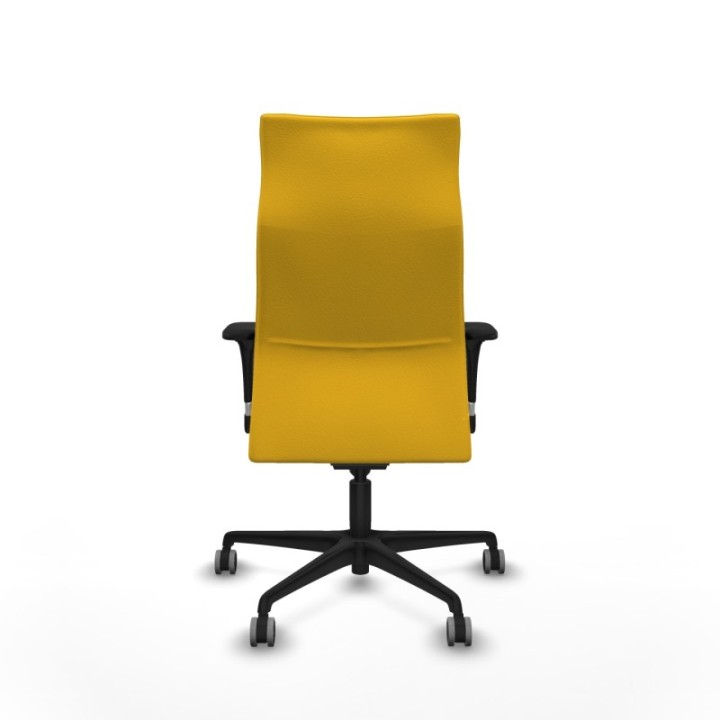 Albacete XL sincro similpiel amarillo brazos 1D base nailon ruedas 65mm engomadas