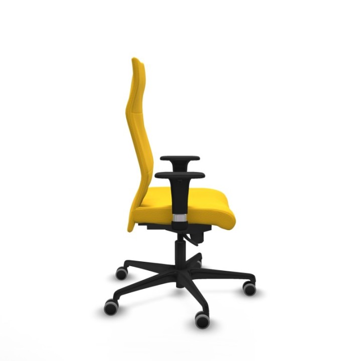 Albacete XL sincro similpiel amarillo brazos 1D base nailon ruedas 65mm engomadas