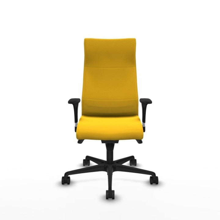 Albacete XL sincro similpiel amarillo brazos 1D base nailon ruedas 65 mm nailon