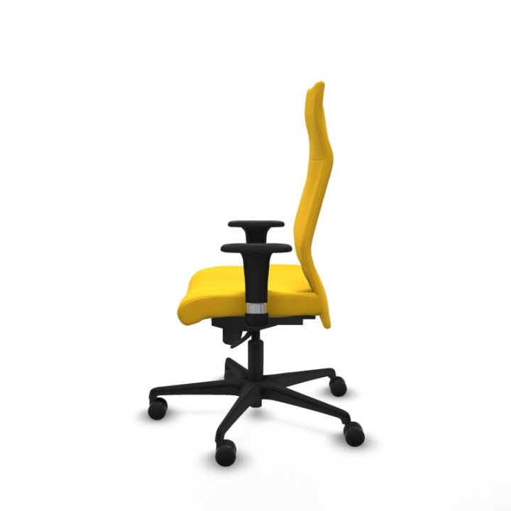 Albacete XL sincro similpiel amarillo brazos 1D base nailon ruedas 65 mm nailon