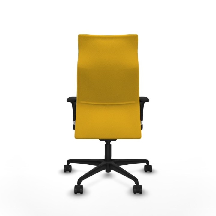 Albacete XL sincro similpiel amarillo brazos 1D base nailon ruedas 65 mm nailon