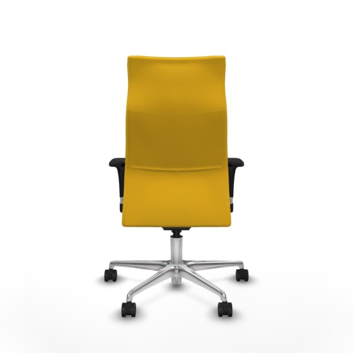 Albacete XL sincro similpiel amarillo brazos 1D base aluminio ruedas 65 mm nailon