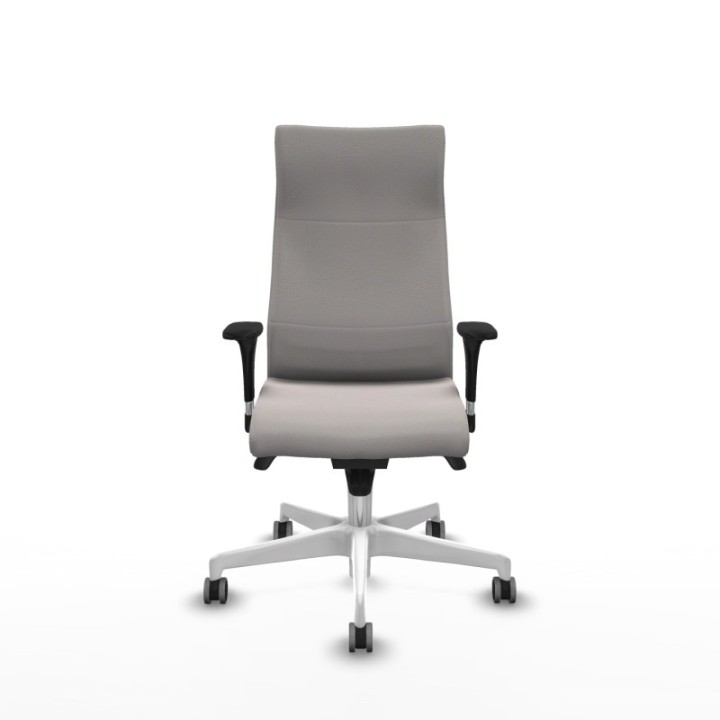 Albacete XL sincro similpiel blanco brazos 1D base blanca ruedas 65mm engomadas