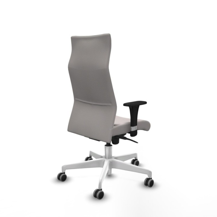 Albacete XL sincro similpiel blanco brazos 1D base blanca ruedas 65mm engomadas