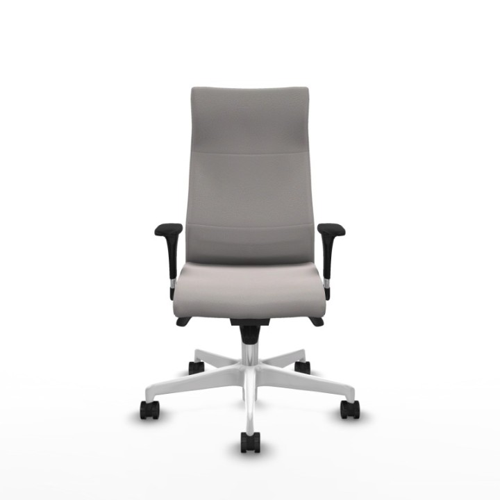 Albacete XL sincro similpiel blanco brazos 1D base blanca ruedas 65 mm nailon