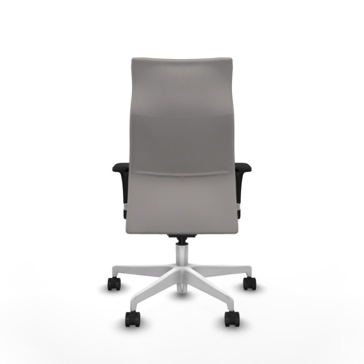 Albacete XL sincro similpiel blanco brazos 1D base blanca ruedas 65 mm nailon