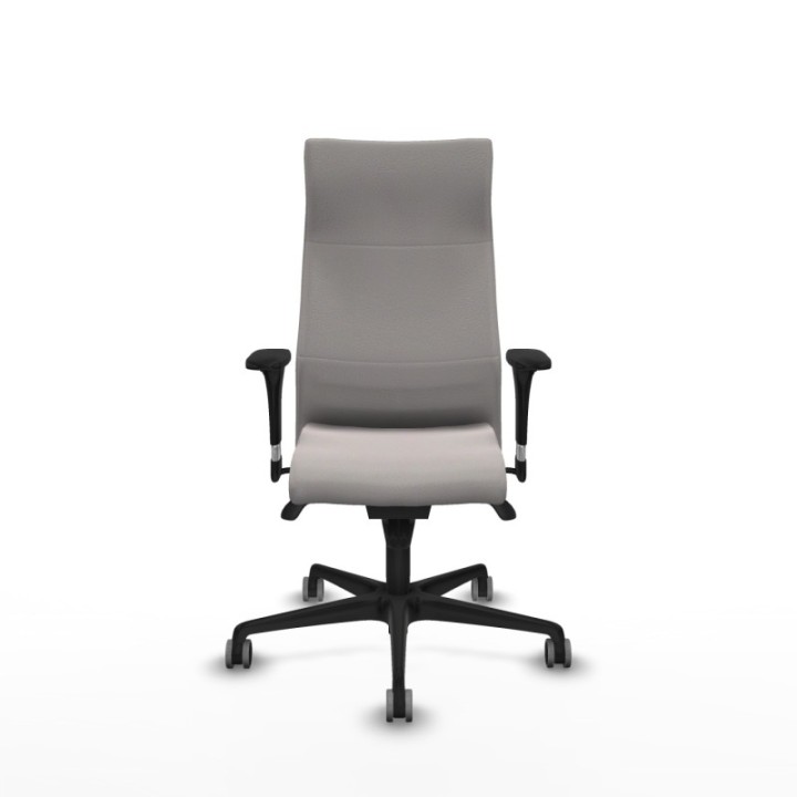 Albacete XL sincro similpiel blanco brazos 1D base nailon ruedas 65mm engomadas