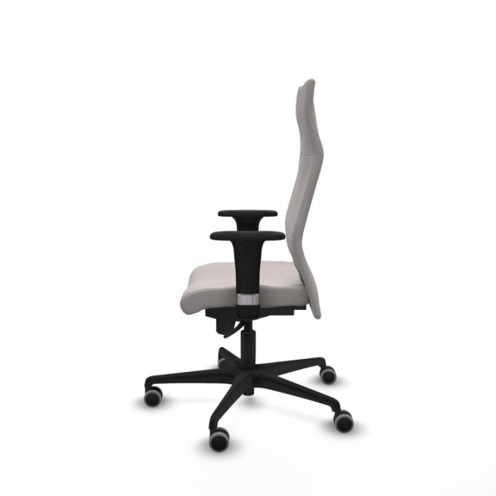 Albacete XL sincro similpiel blanco brazos 1D base nailon ruedas 65mm engomadas