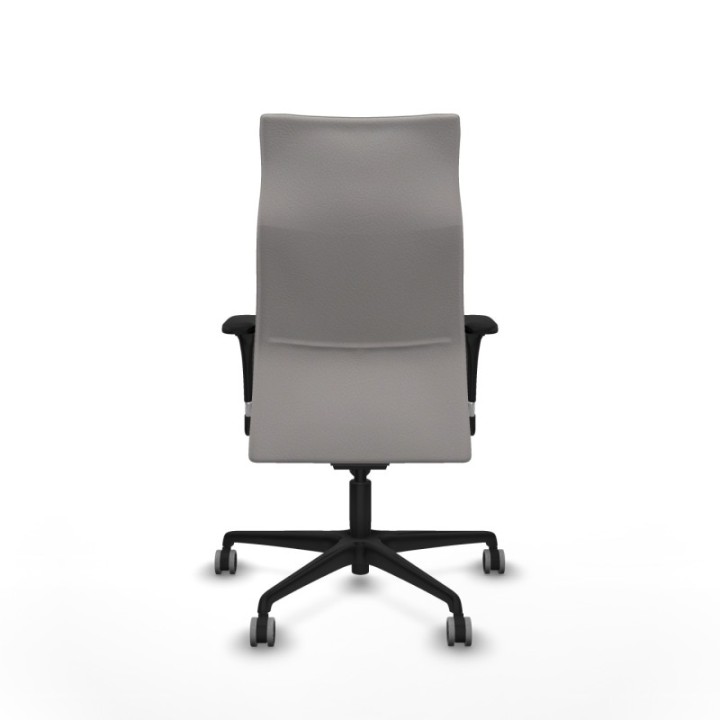 Albacete XL sincro similpiel blanco brazos 1D base nailon ruedas 65mm engomadas