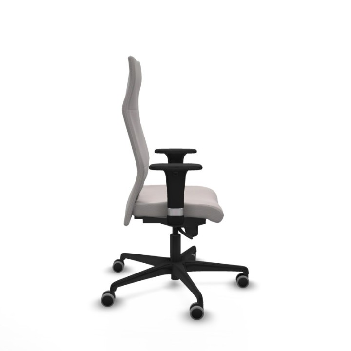 Albacete XL sincro similpiel blanco brazos 1D base nailon ruedas 65mm engomadas