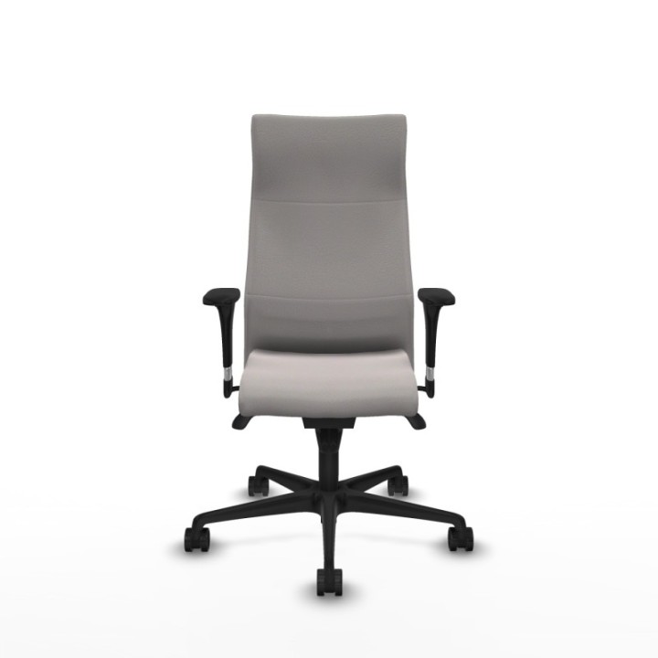 Albacete XL sincro similpiel blanco brazos 1D base nailon ruedas 65 mm nailon