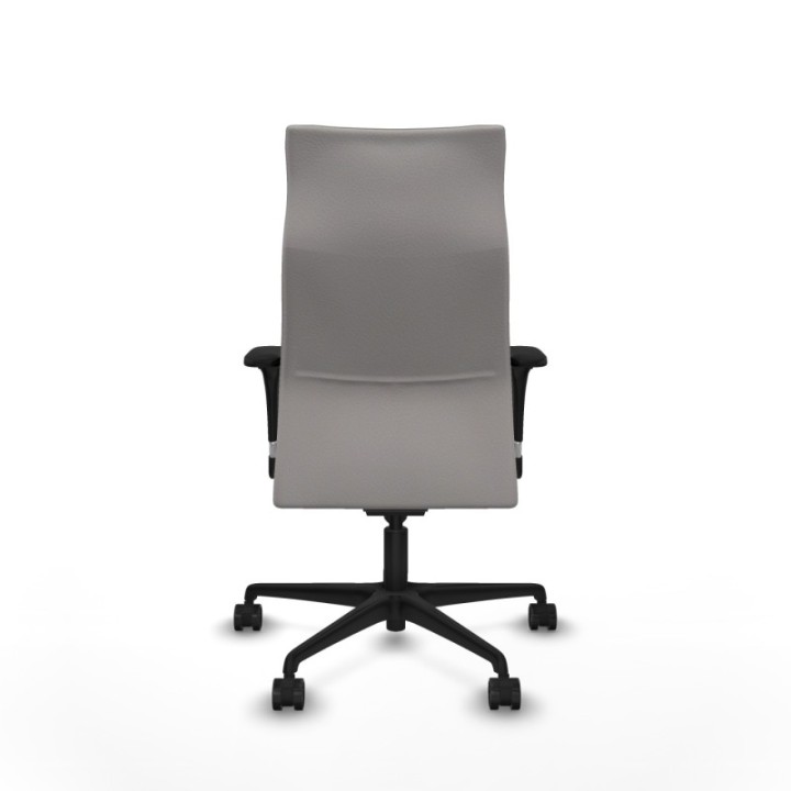 Albacete XL sincro similpiel blanco brazos 1D base nailon ruedas 65 mm nailon